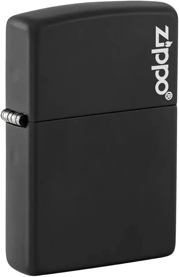 Zippo Isqueiro de bolso preto fosco com logotipo