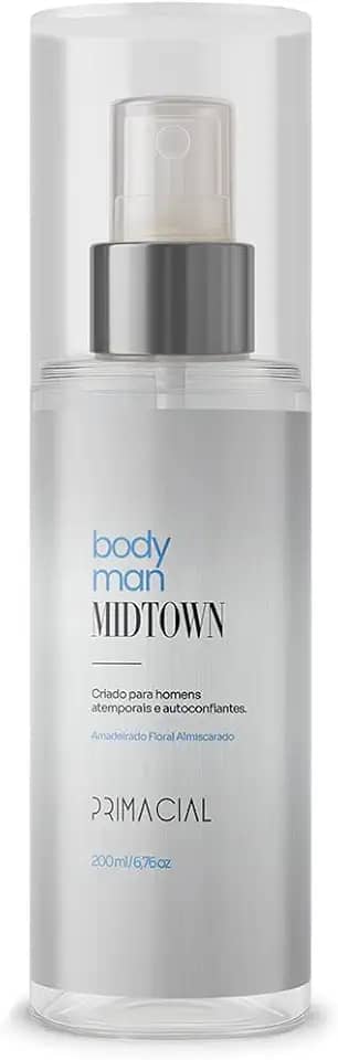 Body Splash MIDTOWN 200ml by Primacial - Fragrância Amadeirado com Notas de Lavanda e Bergamota