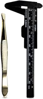 Kit Mini Paquímetro + Pinça Chanfrada Design De Sobrancelha