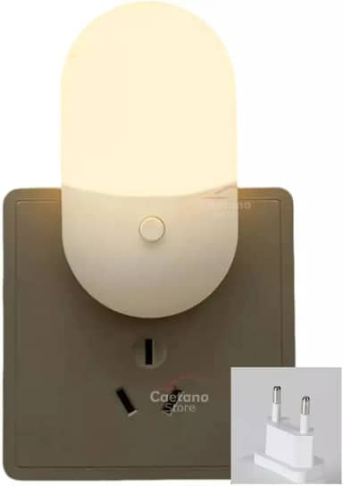 Mini Abajur Luminária Tomada Luz Noturna Led Bivolt Infantil Luz Quente Fria