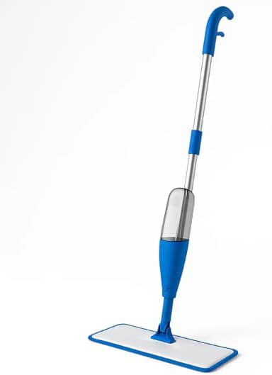 Spray Mop Lavável e Tecido de Microfibra para Limpeza Rápida Cabo Articulado e Extensível Reservatório Plástico para Inserção do Produto de Limpeza Premium