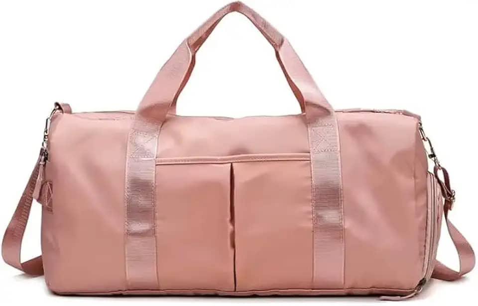 Bolsa de Academia Unissex Grande e Espaçosa Mala Fitness para Treino, Viagem e Trabalho Impermeável, Leve e Resistente, com Compartimento para Roupas e Calçados (Rosa)