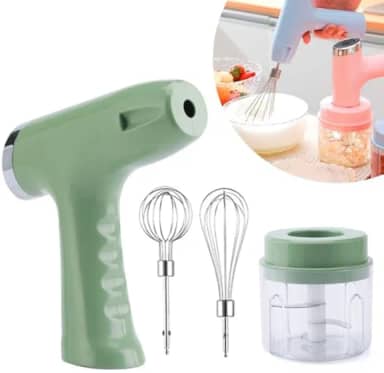 Batedeira Portátil de Mão Sem Fio Recarregável USB Elétrica Mini Processador Triturador