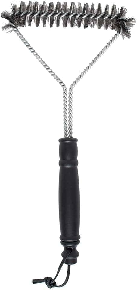 Mimo Style Escova Para Limpar Gelha Três Lados, Para Limpar Grelha e Churrasqueira Com Cabo. Feita Em plástico e Suas Cerdas de Inox, Eficaz Na Remoção de Gordura e Sujeiras de Sua Churrasqueira
