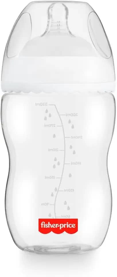 Mamadeira First Moments Clássica Neutra 330ml +4 meses Fisher Price - BB1026