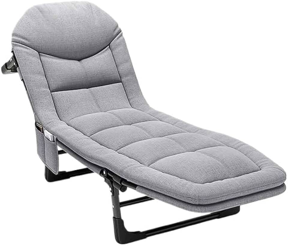 Cadeira Espreguiçadeira Aço 200kg, Reclinável com Almofada para Piscina, Praia e Jardim