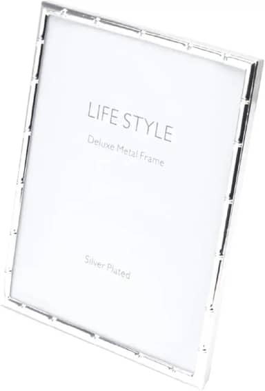 WOLFF Porta-Retrato de Aço Bambu Prata 10cm x 15cm - Enxoval - Casamento - Decoração - Álbum de Fotos - Enfeites - Moldura Elegante Para Mesa e Parede