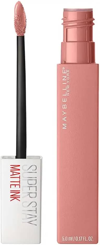 Maybelline SuperStay Matte Ink Batom Líquido Matte Longa Duração 16H com Aplicador Preciso, Não Transfere e Cor Intensa, Acabamento Matte Confortável, Cor 60 Poet Nude Pêssego, 5ml