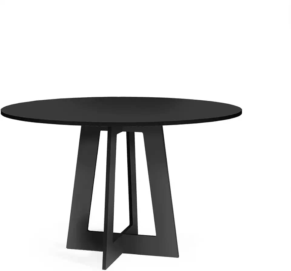 Mesa de Jantar Redonda 6 Lugares 120cm Montreal Preto - Straub Web