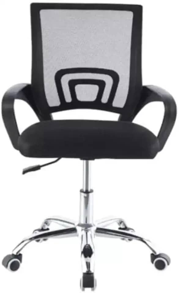 Cadeira De Escritório Giratória Com Altura Ajustável Cor Preto