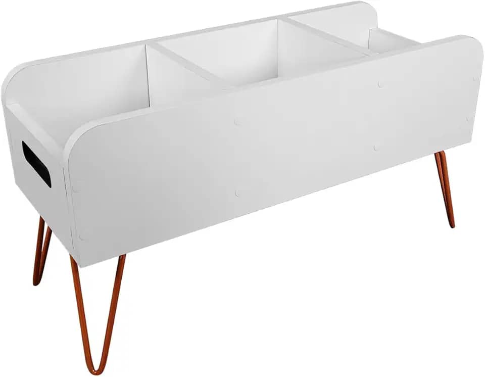 Estante Porta Livros Infantil Revisteiro de Chão Read - Cobre/branco