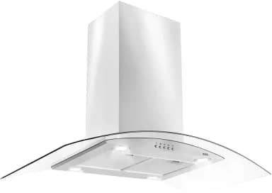 Coifa e Depurador de Ilha Eos 90cm Com Vidro Curvo Eco90iv Inox 110v