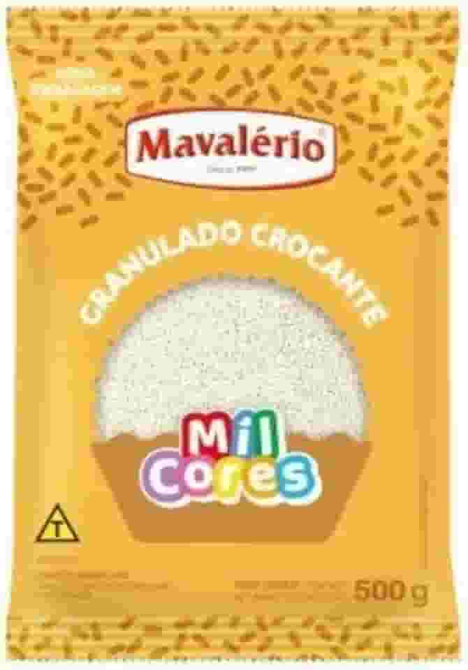 Confeito Granulado Crocante Branco Mil Cores, 500g, Mavalério, Ideal para Decorar a Sua Receita.
