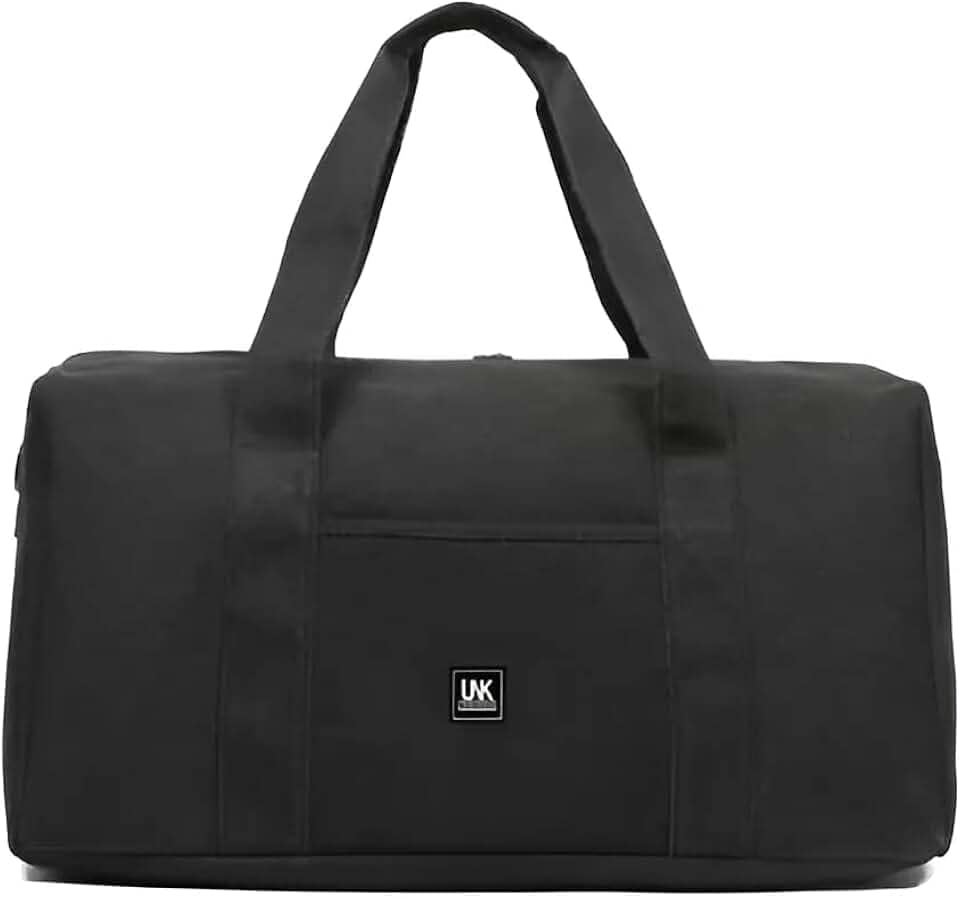 Bolsa de Viagem em Lona, Grande Capacidade 60L, Alça Reforçada, Multiuso (Preto)