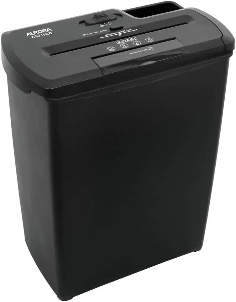 Fragmentadora de papel Aurora tiras 8 folhas+ cartão+CD/DVD 127V