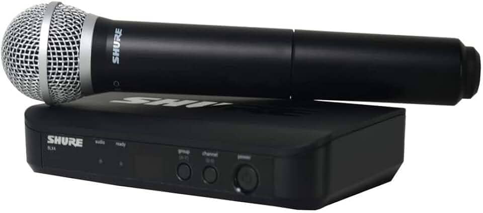 Microfone de Mão Sem Fio Shure BLX24/PG58, Cápsula PG58