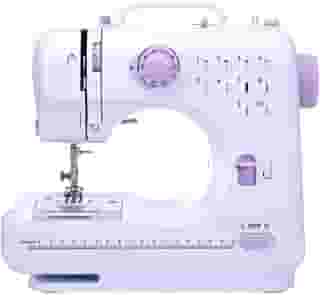 Mini Máquina de Costura Portátil Pequena Bivolt com 12 Pontos Ajustáveis Luz LED, Cortador de Linha Enrolador de Bobina e Controle de Velocidade Reparos e Costura Criativa em Tecidos Leves e Médios