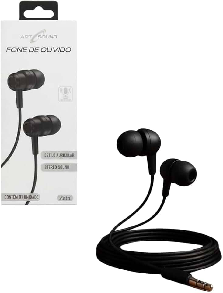 Fone de Ouvido com Fio e Microfone Intra Auricular Confortável Alta Durabilidade Design Moderno e Portátil Entrada P2