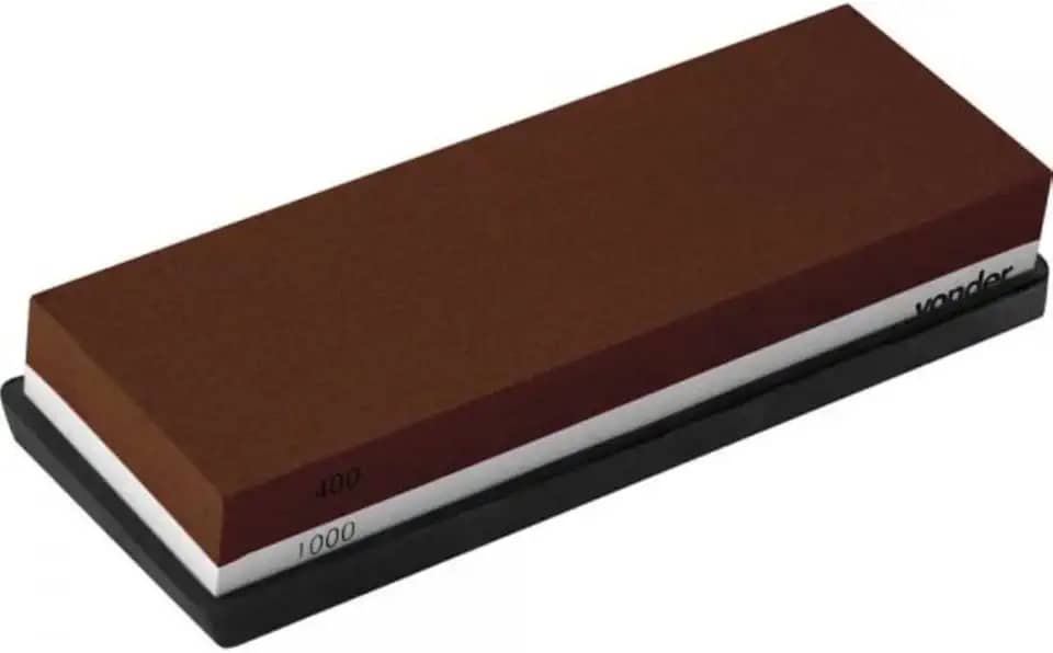 Pedra Afiar 6' Dupla Face 400/1000 Com Base Vonder Plus