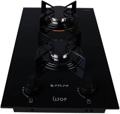 Cooktop 2 Bocas Preto Mesa de Vidro Atlas U Top Bivolt