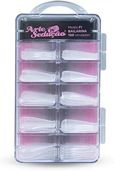 Molde F1 Bailarina Unhas de Gel, Arte Sedução, 100 Unidades