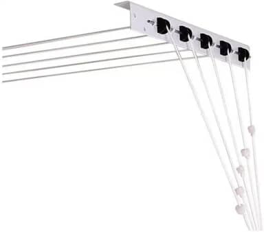 Varal de Parede 5 Cordas Independentes Teto Polimax 3,5m Aço