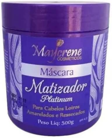 Máscara Matizadora Blond Platinum Cabelos Loiros Maycrene 500gr