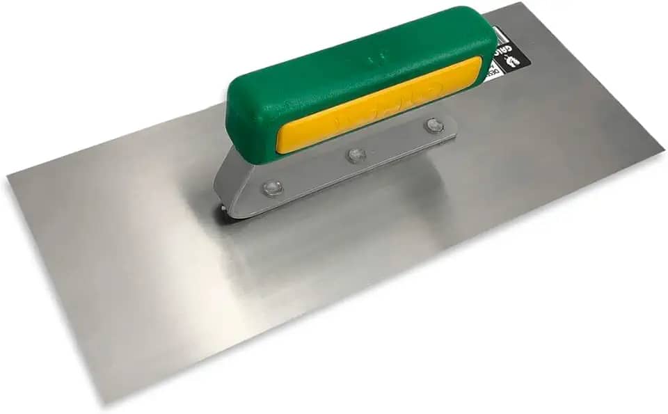 Desempenadeira de Aço Inox Galo Lisa Massa Corrida Texturas 113/00 Verde 29x12cm Profissional