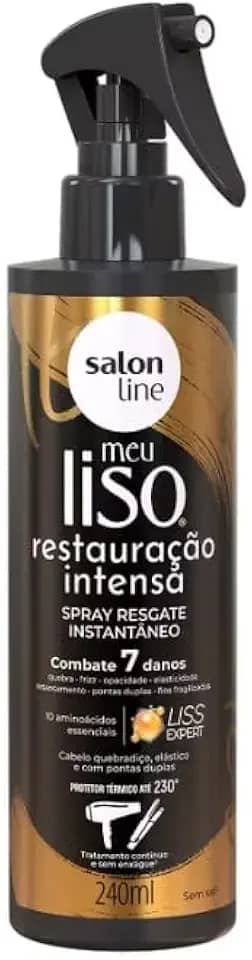 Salon Line, Spray Resgate Instantâneo, Meu Liso, Restauração Intensa, Vegano - Para Cabelos Lisos, 240 ml