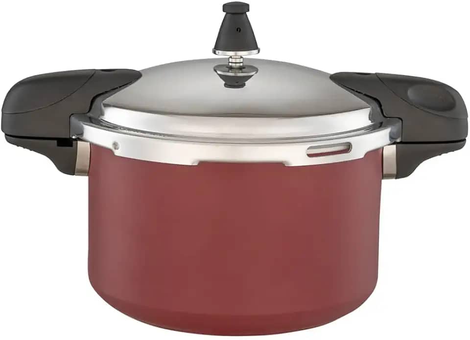 Brinox - Panela de Pressão 5,4L Antiaderente Ceramic Life Pressure com Indução - Vermelho Borgonha