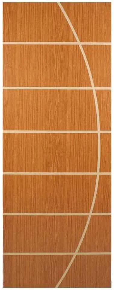 Porta de Madeira Frisada Neblina MGM 210cmx80cm Melamínico Mogno