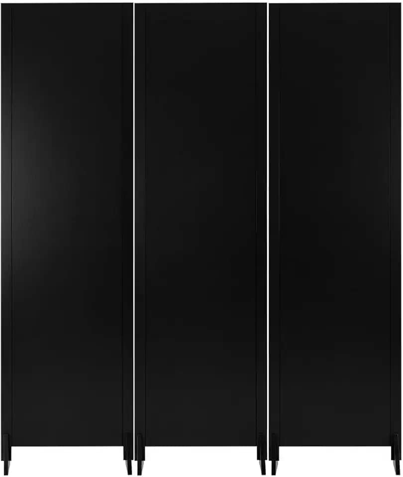 Biombo Liso Reto Fechado Pintado Divisor De Ambiente Preto ou Branco Com Pé Jt Home (PRETO, 3 FOLHAS DE BIOMBO)