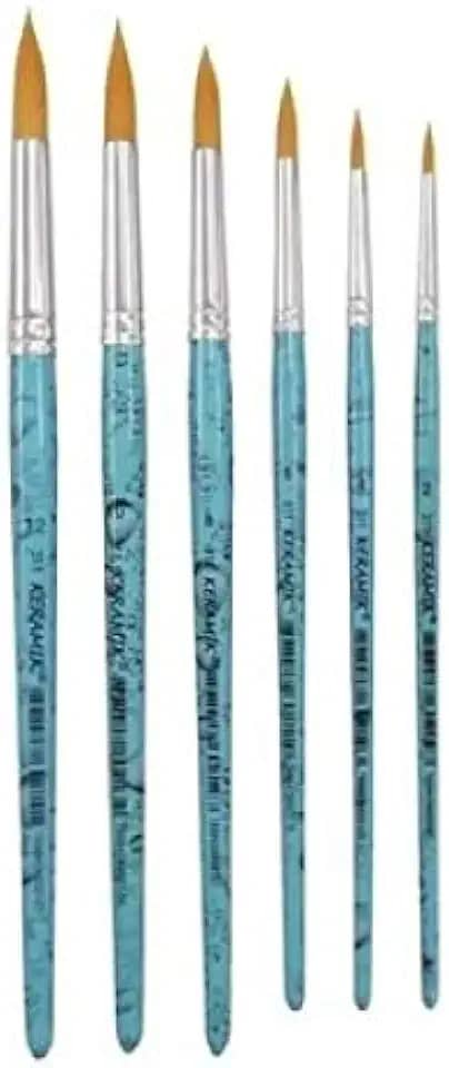 Kit Pincel Aquarela Artesanato Keramik Redondo Série 311-6 unidades