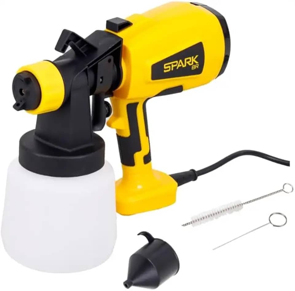 Pistola de Pintura Elétrica Pulverizadora 450w Profissional SparkBr 1000ml Pintura Residencial e Hobby 220v