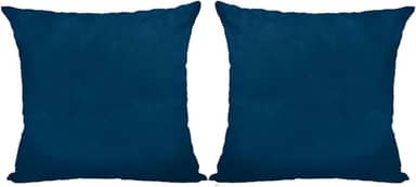 Almofadas Coloridas 45x45cm em Suede com Enchimento (2, Azul, Quadrado)