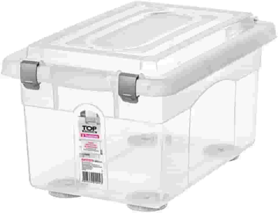 Sanremo - Caixa Organizadora Plástica de 4,3 Litros e Tampa com Travas, Linha Top Stock