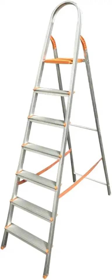 Escada De AlumíNio De 7 Degraus Para Uso DoméStico, Escada Em Espinha De Peixe 206cm