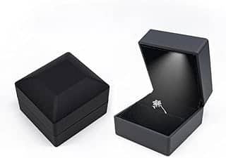 Caixa De Presente Colar Anel Com Pingente De LED de luxo, Caixa De Joias De Veludo Organizador Para Pedido De Casamento, Casamento, Aniversário, Dia Dos Namorados