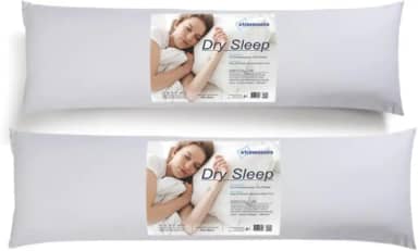 Kit 2 Travesseiros de Corpo Minhocão para Gestantes 1,30x45cm, Antialérgico e Antitranspirante, Ideal para Gravidas, Xuxão, Abraçável, Fibra de Poliéster Siliconizada, Branco - Agarradinho Dry Sleep