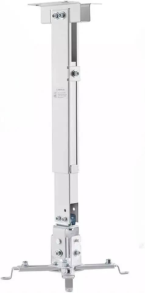 Suporte Articulado para Projetor Teto e Parede Universal – Ajustável, Giratório 360°, Altura Regulável, Capacidade 15kg, Estrutura Robusta em Aço Carbono, Premium (Branco)