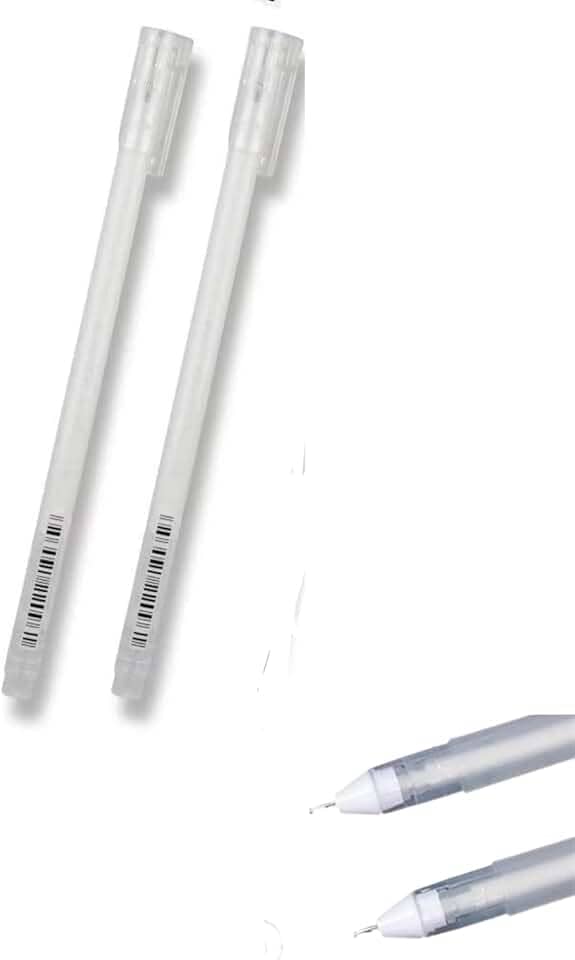 Kit 2 Caneta Branca Gel Ponta Fina 0.6mm Para Design de Sobrancelha Desenho Marcador Colorir Canetas Brancas Pintar Livros Profissional Artesanato