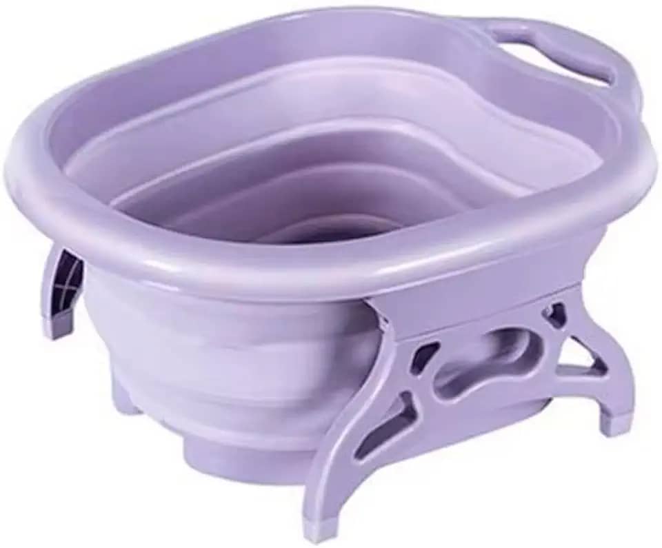 Bacia Dobrável Alivia Dores Para Os Pés C/Hidromassageador (Roxo)