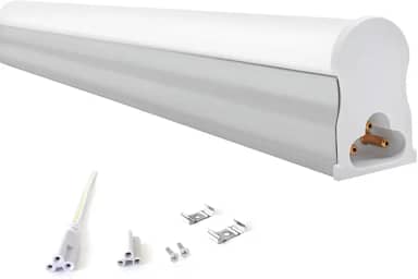 Led Tubular T5 30cm 6w C/Calha Acoplada Completa Luz Forte (Branco Quente)