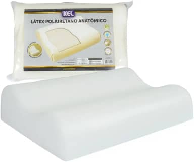 Travesseiro Anatômico Kel | Látex de Poliuretano, Antiácaro, Antialérgico, Não Esquenta, Indeformável – Alinhamento da Coluna e Alívio da Tensão