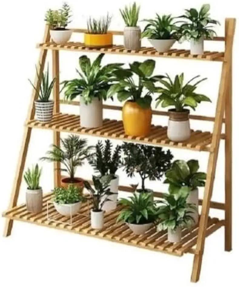 Floreira para plantas Sapateira modelo escada decorativa 3 Prateleiras versátil madeira