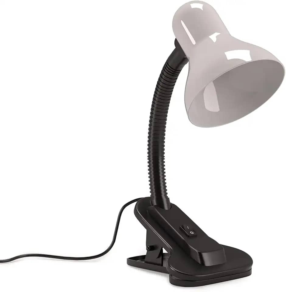 Luminária De Mesa Articulada Viking Clip Estudo Escritório Cor: Branco