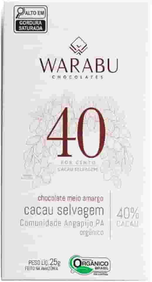 CHOCOLATE ORGÂNICO CREMOSO VEGANO AMAZÔNICO SUAVE 40% CACAU SELVAGEM (25g)