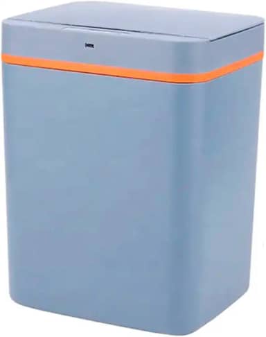 Lixeira Inteligente com Sensor Automático, 15 Litros, Cinza, Plástico, Recarregável, À Prova D'água, Design Moderno para Quarto, Banheiro e Escritório (Cinza)