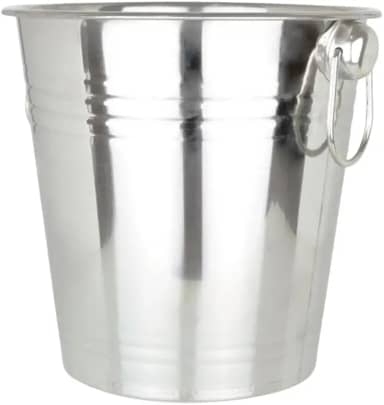Balde de Gelo 4L em Aço Inox para Servir e Manter Geladas Bebidas Vinho Champagne Long Necks Ideal para Festas Bares e Restaurantes