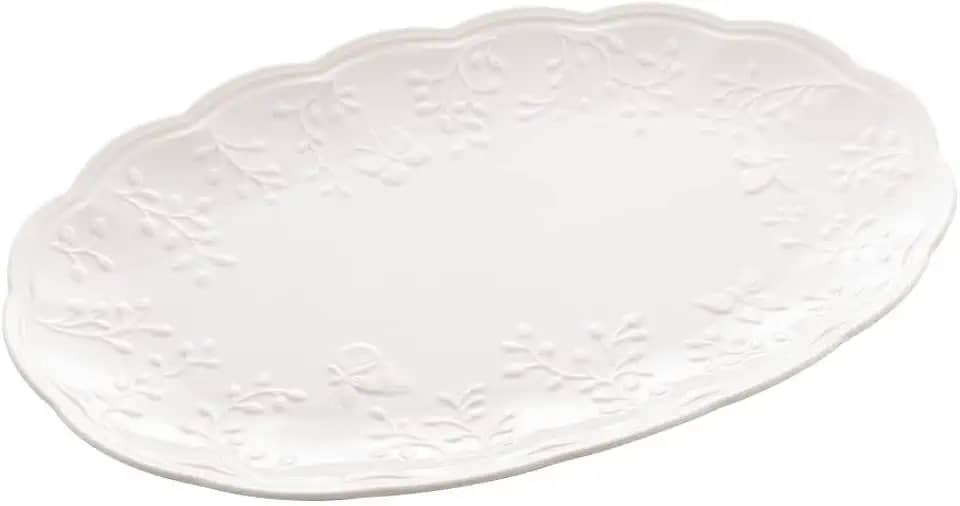 LYOR - Travessa de Porcelana New Bone Butterfly Flower 31,5cm x 21cm x 2,5cm